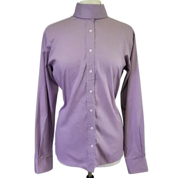 R.J. Classics Women's Lilac Purple Long Sleeve Hunter Show Shirt & Collar 44/10 - Picture 1 of 9